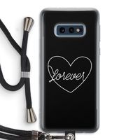 Forever heart black: Samsung Galaxy S10e Transparant Hoesje met koord