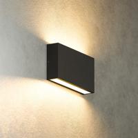 Otis M LED Wandlamp Dimbaar - 10 Watt 1320 Lumen - IP54 Waterdicht - 2700K Warm Wit - Binnen en buiten - Up & Down Light - Zwart - Modern