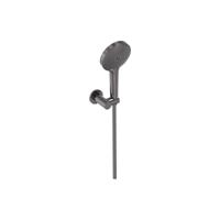 Handdoucheset MAY 3-Standen Handdouche, Verstelbare Wandsteun en Smooth Doucheslang 125 cm Geborsteld Carbon Black PVD