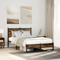 Bedframe zonder matras metaal gerookt eikenkleurig 120x190 cm
