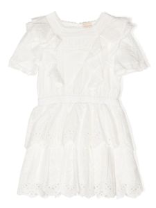 MARLO robe Freya en coton à volants - Blanc