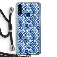 Blauw motief: Samsung Galaxy A20s Transparant Hoesje met koord