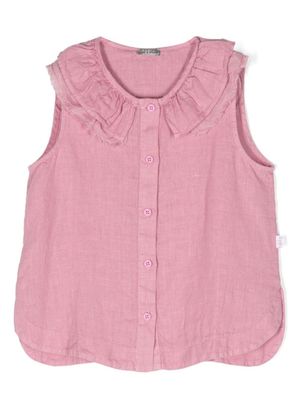 Il Gufo blouse volantée à design sans manches - Rose
