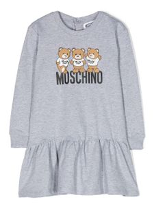 Moschino Kids robe en coton à logo imprimé - Gris