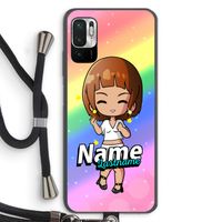 Chibi Maker vrouw: Xiaomi Redmi Note 10 5G Transparant Hoesje met koord