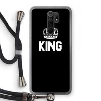 King zwart: Xiaomi Redmi 9 Transparant Hoesje met koord