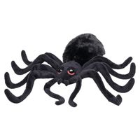Horror/Halloween speelgoed zwarte knuffel spinnen 40 cm - thumbnail