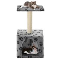 VidaXL Kattenkrabpaal met sisal krabpaal 55 cm pootafdrukken grijs