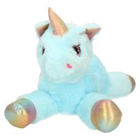 Knuffeldier Eenhoorn Mistica - zachte pluche stof - dieren knuffels - blauw - 56 cm - thumbnail