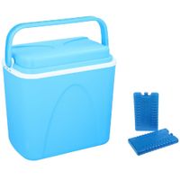 Koelbox blauw 24 liter 39 x 25 x 38 cm incl. 2 koelelementen