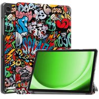 Basey Samsung Galaxy Tab A9 Hoesje Kunstleer Hoes Case Cover -Graffity - thumbnail