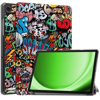 Basey Samsung Galaxy Tab A9 Hoesje Kunstleer Hoes Case Cover -Graffity