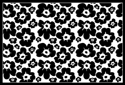 Zwarte klaproos vinyl tapijt bloemen en planten