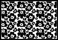 Zwarte klaproos vinyl tapijt bloemen en planten