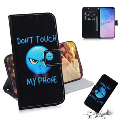 Woede patroon gekleurde tekening horizontale Flip lederen case voor Galaxy S10 Plus met houder & card slots & portemonnee