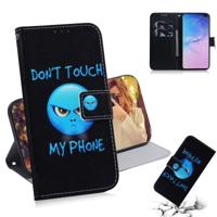 Woede patroon gekleurde tekening horizontale Flip lederen case voor Galaxy S10 Plus met houder & card slots & portemonnee