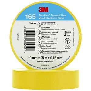 3M Temflex™ 165 165YL6E Isolatietape Temflex 165 Geel (l x b) 25 m x 19 mm 1 stuk(s)