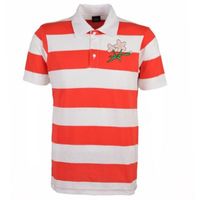 Japan Retro Stripe Polo Shirt - Rood/ Wit