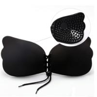 Vrouwen zelfklevende strapless bandage Blackless Solid Bra siliconen ondergoed onzichtbare beha maat: M (T Blcak)