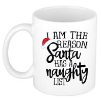Kerst thema Koffiemok - Naughty List - 300 ml - keramiek - kerstcadeau - kerstmis