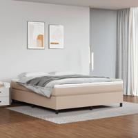 Boxspring met matras kunstleer cappuccinokleurig 160x200 cm