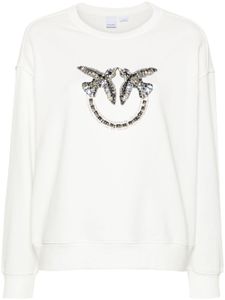 PINKO sweat à motif Love Bird en perles - Blanc