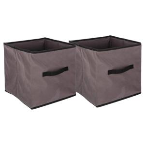 Opbergmand/kastmandje - 2x - Taupe - 31 x 31 x 31 cm - 29 liter - Vakkenkast manden - Stof