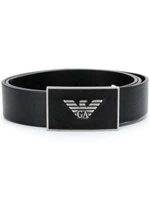 Emporio Armani ceinture à boucle logo - Noir