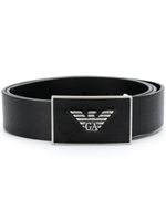 Emporio Armani ceinture à boucle logo - Noir