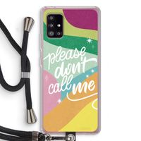 Don't call: Samsung Galaxy A51 5G Transparant Hoesje met koord Don't call: Samsung Galaxy A51 5G Transparant Hoesje met koord