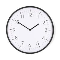 Wandklok | Diameter: 300 mm | Kunststof | Stille beweging | Zwart