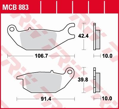 TRW Remblokken, en remschoenen voor de moto, MCB883 Allround organisch