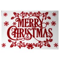 1x stuks velletjes kerst raamstickers rood Merry Christmas 29,5 x 40 cm   -