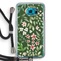 Botanical green sweet flower heaven: Samsung Galaxy S6 Transparant Hoesje met koord