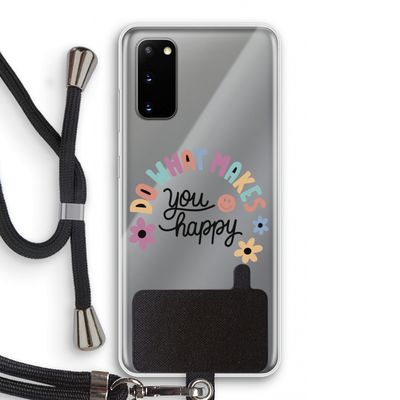Happy days: Samsung Galaxy S20 Transparant Hoesje met koord