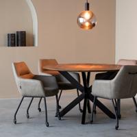 LABEL51 Ronde Eettafel 'Otis' Mangohout, 140cm, kleur Naturel