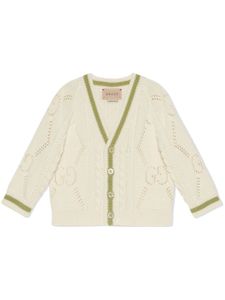 Gucci Kids cardigan à détails de perforations - Blanc