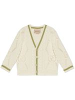 Gucci Kids cardigan à détails de perforations - Blanc - thumbnail