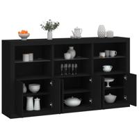 Dressoir met LED-verlichting 181,5x37x100 cm zwart