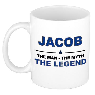 Jacob cadeau mok - man myth legend - naam koffiemok - 300 ml - collega - vaderdag