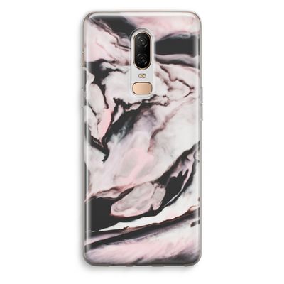 Roze stroom: OnePlus 6 Transparant Hoesje