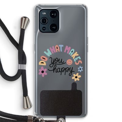 Happy days: Oppo Find X3 Transparant Hoesje met koord