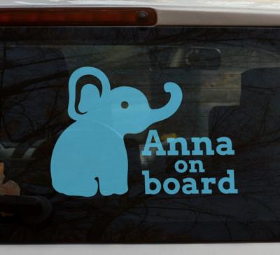 Baby aan boord sticker Schattige olifant