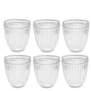 6x Waterglazen Set GreenGate Alice helder Ø8.5 cm - 350ml - Drinkglazen