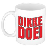 Bellatio Decorations Afscheid cadeau mok collega - dikke doei - rood - 300 ml - keramiek - feest mokken