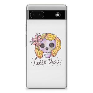 Silicone Back Case Google Pixel 6A Boho Skull