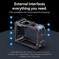 Telesin metalen behuizing voor GoPro Hero 13 met magnetisch opladen