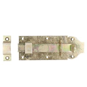 Deltafix schuifslot/hangslotschuif - 1x - 16 x 4.5cm - geel verzinkt staal - deur - schutting - hek   -