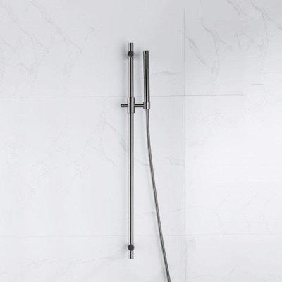 Fortifura Calvi glijstangset met staafhanddouche, metalen doucheslang Geborsteld Gunmetal PVD (antraciet) SW767491/SW766537/SW706207