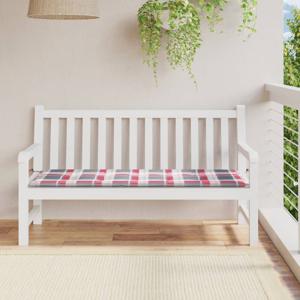 VidaXL Tuinbankkussen 150x50x3 cm oxford stof ruitpatroon rood